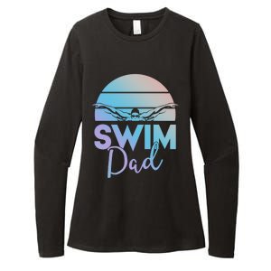 Swim Team Cute Gift Dad Father School Swimming Meet Swimmer Funny Gift Womens CVC Long Sleeve Shirt