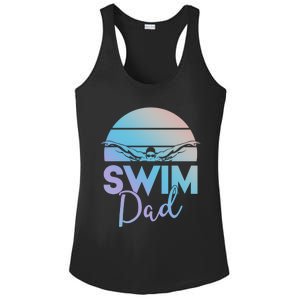 Swim Team Cute Gift Dad Father School Swimming Meet Swimmer Funny Gift Ladies PosiCharge Competitor Racerback Tank