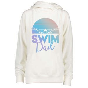 Swim Team Cute Gift Dad Father School Swimming Meet Swimmer Funny Gift Womens Funnel Neck Pullover Hood