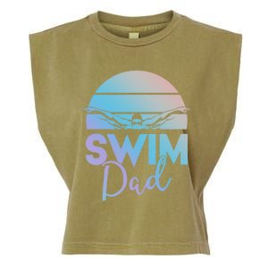 Swim Team Cute Gift Dad Father School Swimming Meet Swimmer Funny Gift Garment-Dyed Women's Muscle Tee