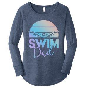 Swim Team Cute Gift Dad Father School Swimming Meet Swimmer Funny Gift Women's Perfect Tri Tunic Long Sleeve Shirt