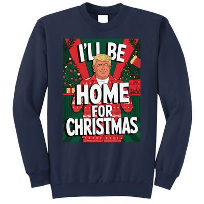 Santa Trump Christmas Pajama ILl Be Home For Christmas Sweatshirt