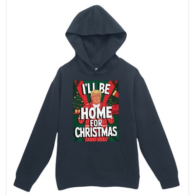 Santa Trump Christmas Pajama ILl Be Home For Christmas Urban Pullover Hoodie