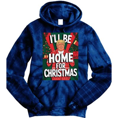 Santa Trump Christmas Pajama ILl Be Home For Christmas Tie Dye Hoodie