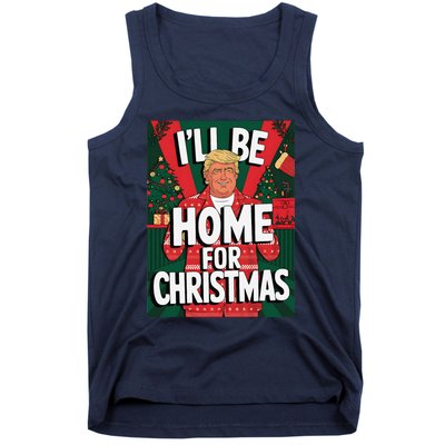 Santa Trump Christmas Pajama ILl Be Home For Christmas Tank Top