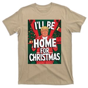 Santa Trump Christmas Pajama ILl Be Home For Christmas T-Shirt