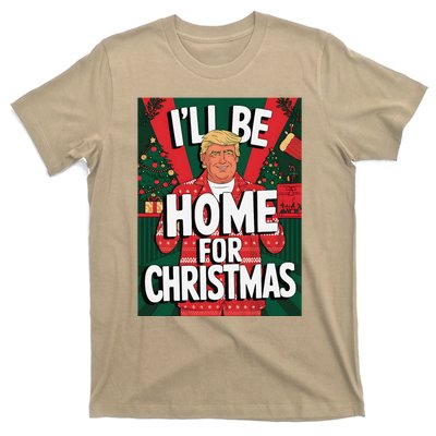 Santa Trump Christmas Pajama ILl Be Home For Christmas T-Shirt