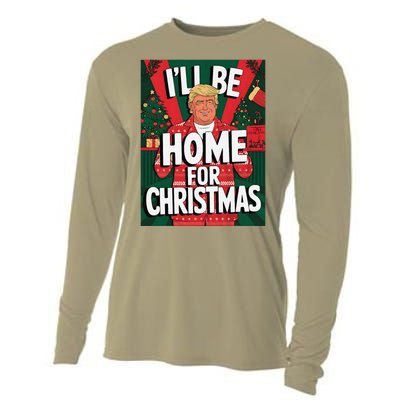 Santa Trump Christmas Pajama ILl Be Home For Christmas Cooling Performance Long Sleeve Crew