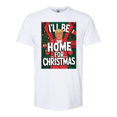 Santa Trump Christmas Pajama ILl Be Home For Christmas Softstyle CVC T-Shirt