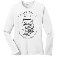 Suriel Tea Co Hot Or Cold Al Ways Fresh Ladies Long Sleeve Shirt