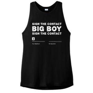 Sign The Contract Big Boy Funny Boxer Box Boxing Event 2024 Ladies PosiCharge Tri-Blend Wicking Tank