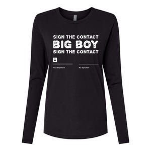 Sign The Contract Big Boy Funny Boxer Box Boxing Event 2024 Womens Cotton Relaxed Long Sleeve T-Shirt