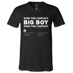 Sign The Contract Big Boy Funny Boxer Box Boxing Event 2024 V-Neck T-Shirt