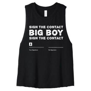 Sign The Contract Big Boy Funny Boxer Box Boxing Event 2024 Women's Racerback Cropped Tank