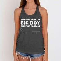 Sign The Contract Big Boy Funny Boxer Box Boxing Event 2024 Women's Knotted Racerback Tank