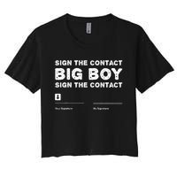 Sign The Contract Big Boy Funny Boxer Box Boxing Event 2024 Women's Crop Top Tee