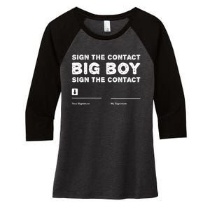 Sign The Contract Big Boy Funny Boxer Box Boxing Event 2024 Women's Tri-Blend 3/4-Sleeve Raglan Shirt