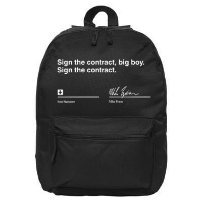 Sign The Contract Big Boy Sign The Contract Mike Tyson 16 in Basic Backpack