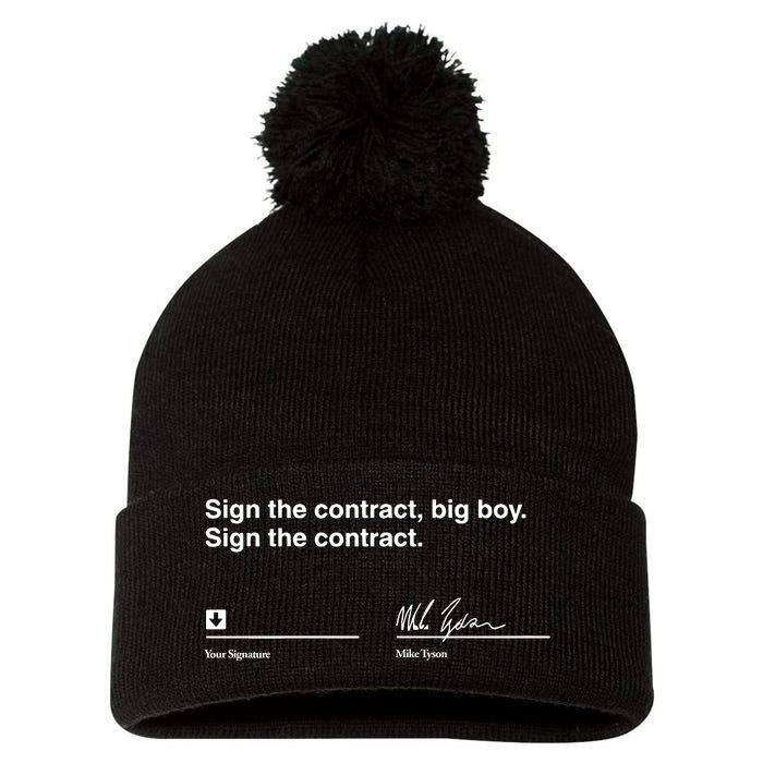 Sign The Contract Big Boy Sign The Contract Mike Tyson Pom Pom 12in Knit Beanie