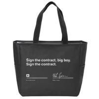 Sign The Contract Big Boy Sign The Contract Mike Tyson Zip Tote Bag