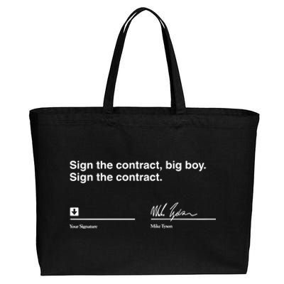 Sign The Contract Big Boy Sign The Contract Mike Tyson Cotton Canvas Jumbo Tote