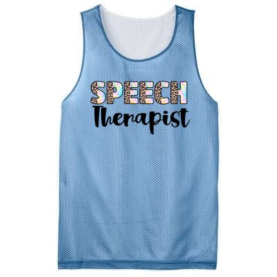 Speech Therapist Cute Leopard Speech Language Pathologist Gift Mesh Reversible Basketball Jersey Tank