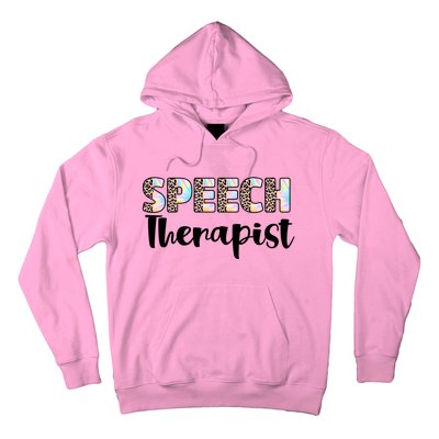 Speech Therapist Cute Leopard Speech Language Pathologist Gift Hoodie