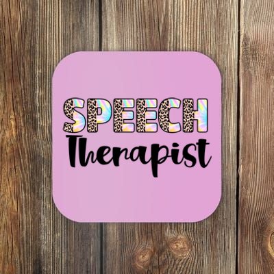 Speech Therapist Cute Leopard Speech Language Pathologist Gift Coaster