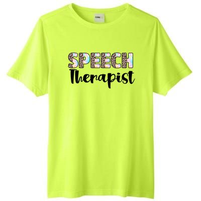 Speech Therapist Cute Leopard Speech Language Pathologist Gift Tall Fusion ChromaSoft Performance T-Shirt