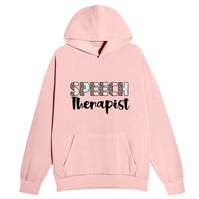 Speech Therapist Cute Leopard Speech Language Pathologist Gift Urban Pullover Hoodie