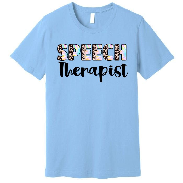 Speech Therapist Cute Leopard Speech Language Pathologist Gift Premium T-Shirt