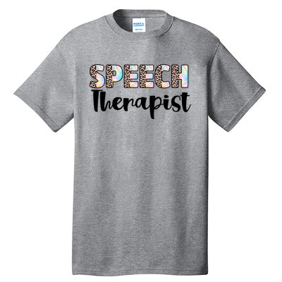 Speech Therapist Cute Leopard Speech Language Pathologist Gift Tall T-Shirt