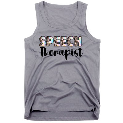 Speech Therapist Cute Leopard Speech Language Pathologist Gift Tank Top