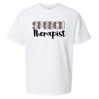 Speech Therapist Cute Leopard Speech Language Pathologist Gift Sueded Cloud Jersey T-Shirt