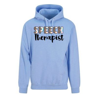 Speech Therapist Cute Leopard Speech Language Pathologist Gift Unisex Surf Hoodie