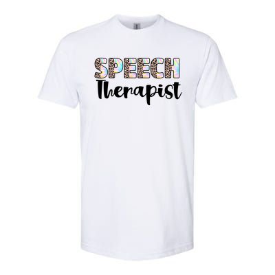 Speech Therapist Cute Leopard Speech Language Pathologist Gift Softstyle CVC T-Shirt