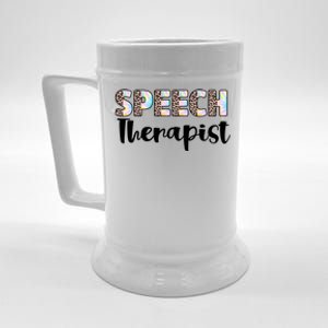 Speech Therapist Cute Leopard Speech Language Pathologist Gift Beer Stein