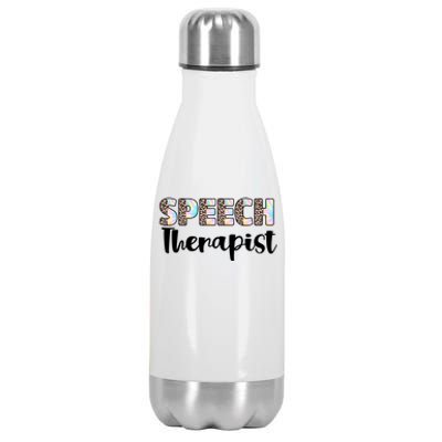 Speech Therapist Cute Leopard Speech Language Pathologist Gift Stainless Steel Insulated Water Bottle