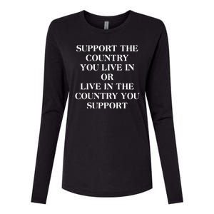 Support The Country You Live In Womens Cotton Relaxed Long Sleeve T-Shirt