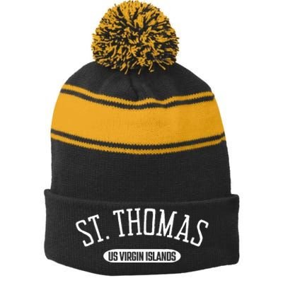 St Thomas Classic Style St Thomas Us Virgin Islands Stripe Pom Pom Beanie