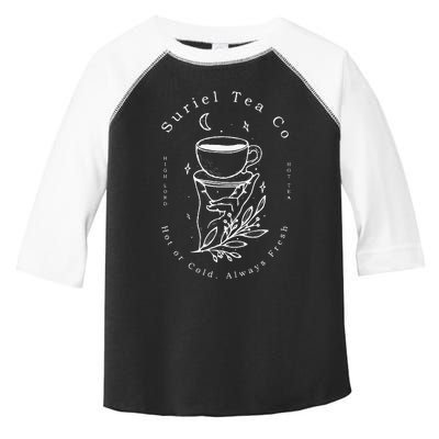 Suriel Tea Co Spill The Tea Mystical Book Flowers Librarian Toddler Fine Jersey T-Shirt