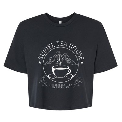 Suriel Tea Co Spill The Tea Fun Tea Drinker Tea Lover Bella+Canvas Jersey Crop Tee