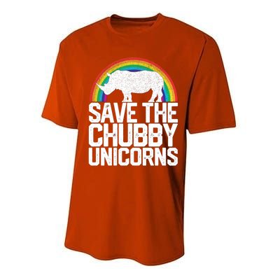 Save The Chubby Unicorns Rainbow Rhinoceros Rhino Gift Performance Sprint T-Shirt