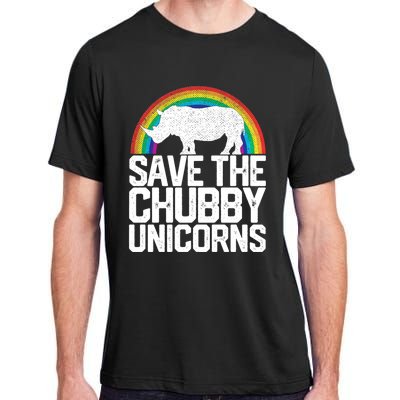 Save The Chubby Unicorns Rainbow Rhinoceros Rhino Gift Adult ChromaSoft Performance T-Shirt