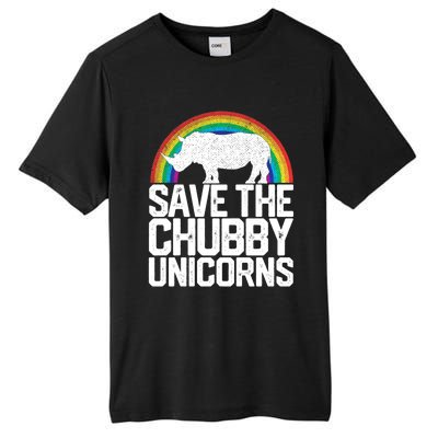 Save The Chubby Unicorns Rainbow Rhinoceros Rhino Gift Tall Fusion ChromaSoft Performance T-Shirt