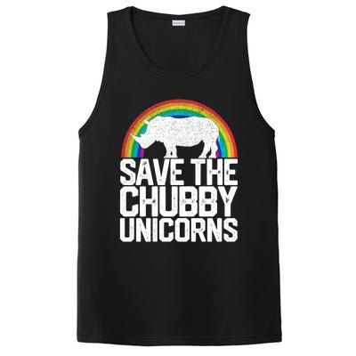 Save The Chubby Unicorns Rainbow Rhinoceros Rhino Gift PosiCharge Competitor Tank