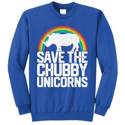 Save The Chubby Unicorns Rainbow Rhinoceros Rhino Gift Sweatshirt