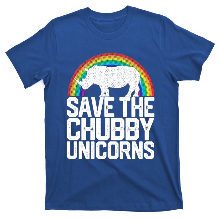 Save The Chubby Unicorns Rainbow Rhinoceros Rhino Gift T-Shirt