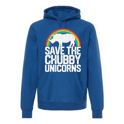 Save The Chubby Unicorns Rainbow Rhinoceros Rhino Gift Premium Hoodie