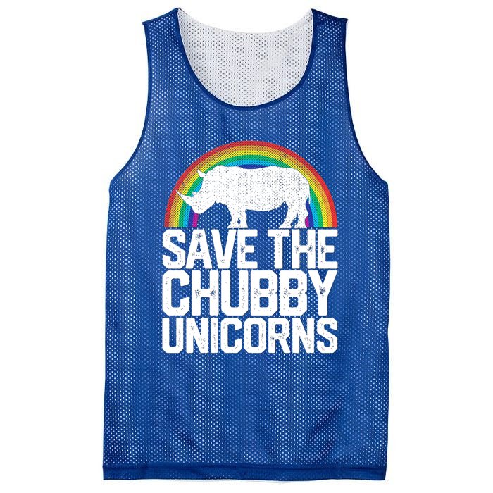 Save The Chubby Unicorns Rainbow Rhinoceros Rhino Gift Mesh Reversible Basketball Jersey Tank